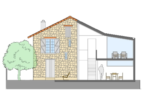 Extension de maison en meulière, Stone house extension, Bezons, 2014, Dragan Architecture, Paris